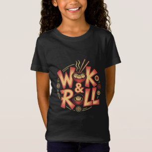 Wok & Roll Dim Sum Asian Cuisine Vintage Retro Foo T-Shirt