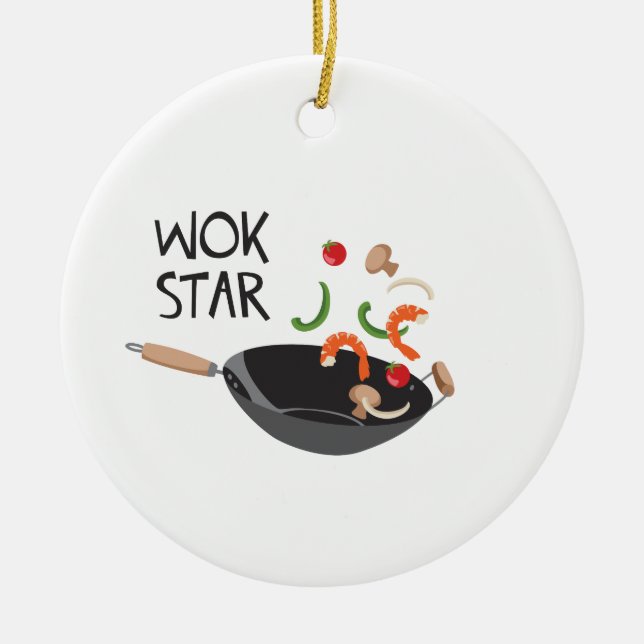 Wok Star Ceramic Ornament (Front)