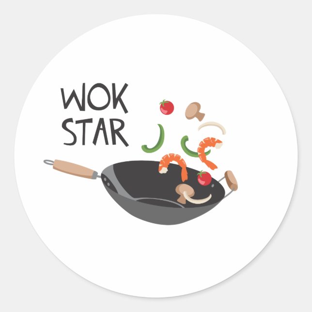 Wok Star Classic Round Sticker (Front)