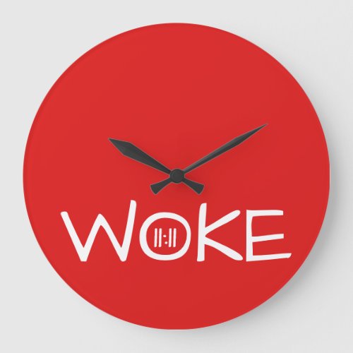 Woke 1111 Plain Red Large Clock
