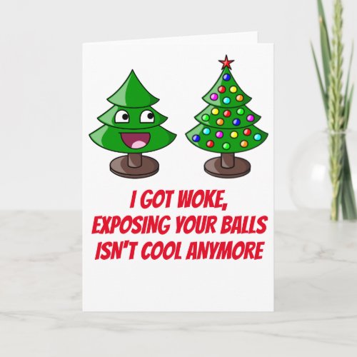 WOKE CHRISTMAS EXPOSING BALLS HOLIDAY CARD