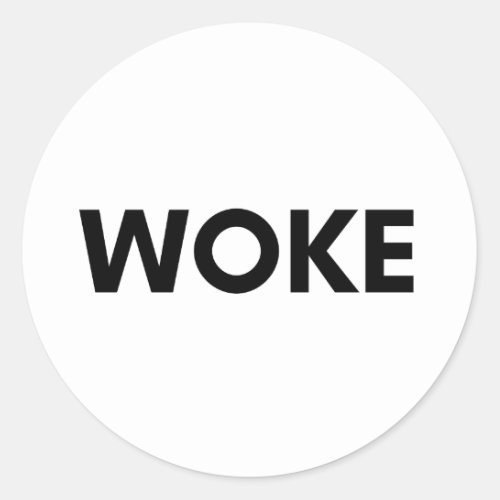 woke classic round sticker