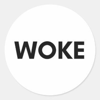 woke classic round sticker