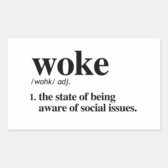 Woke Definition Rectangular Sticker (Front)
