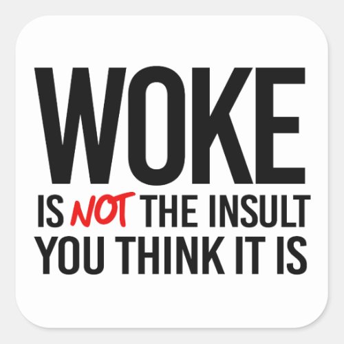 Woke is not the Insult you think it is Square Sticker