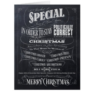 Woke Politically Correct Chalkboard Christmas - I Cards