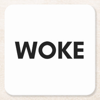 woke square paper coaster