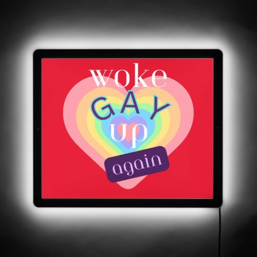 woke up gay again home decor light LED sign