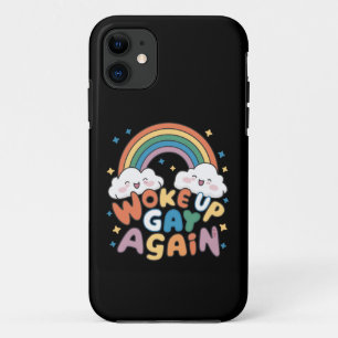 Woke Up Gay Again LGBT Pride Month Groovy iPhone 11 Case