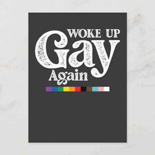 Woke Up Gay Again Support LGBT Pride Invitation Postcard