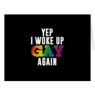 Woke Up Gay - Pride Rainbow Queer Gay CSD Party LG Cards