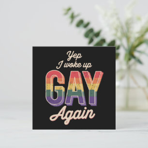 Woke Up Gay Pride Rainbow Queer Gay CSD Party LGBT Invitation