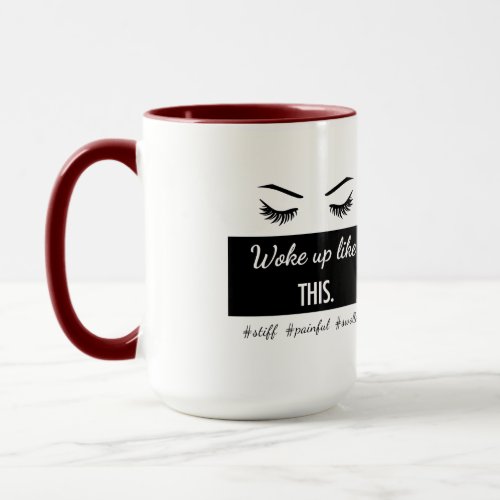 Woke Up Like This eyelashes mug in 5 colors