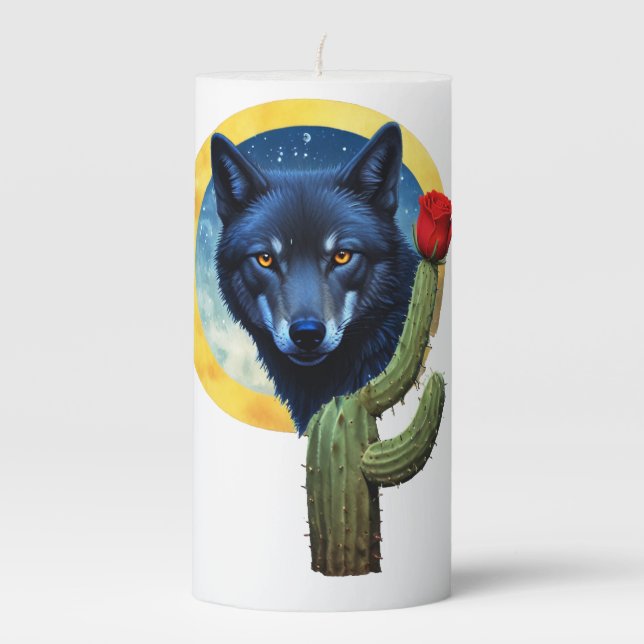 Wolf20: Pillar Candle (Front)