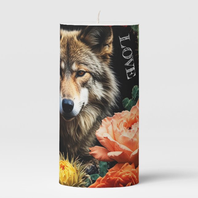Wolf23: Pillar Candle (Front)