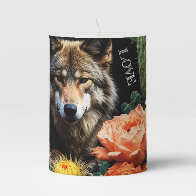 Wolf23: Pillar Candle (Front)