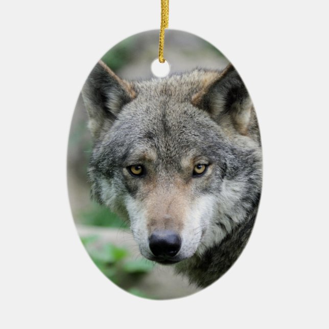 Wolf_011 Ceramic Ornament (Front)