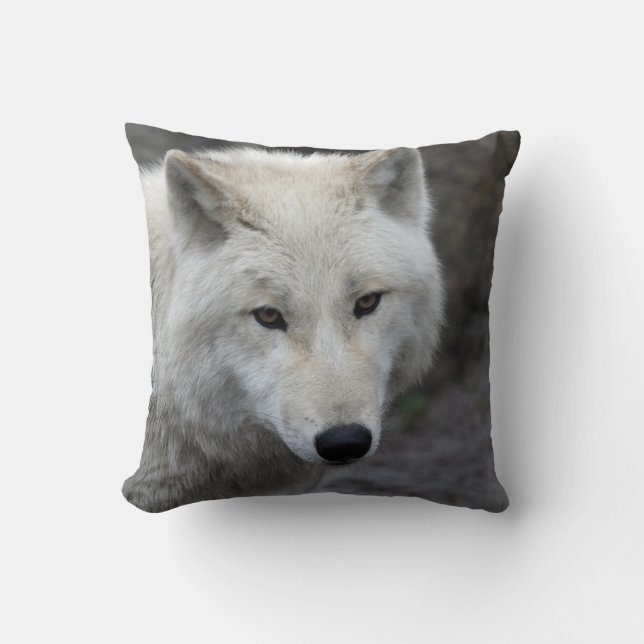 Wolf_015 Throw Pillow (Front)