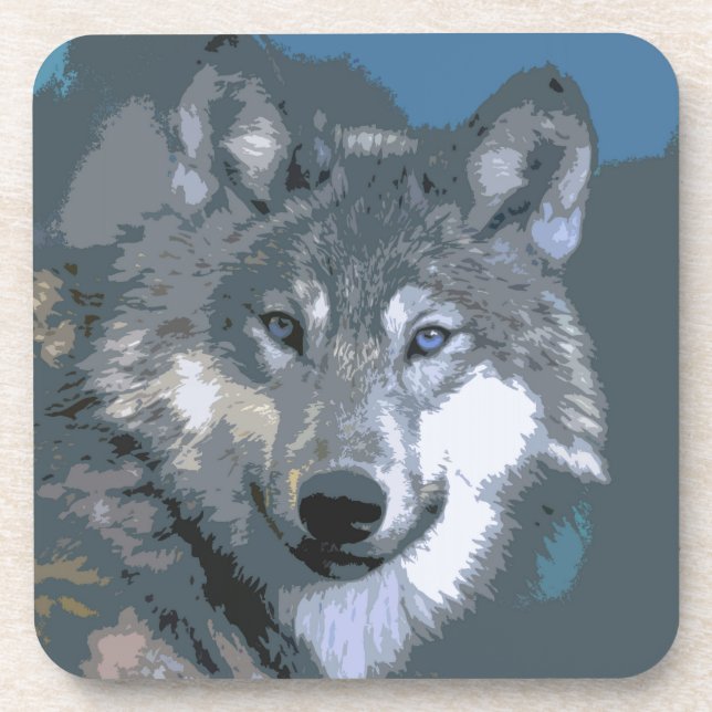 Wolf 032 beverage coaster (Front)