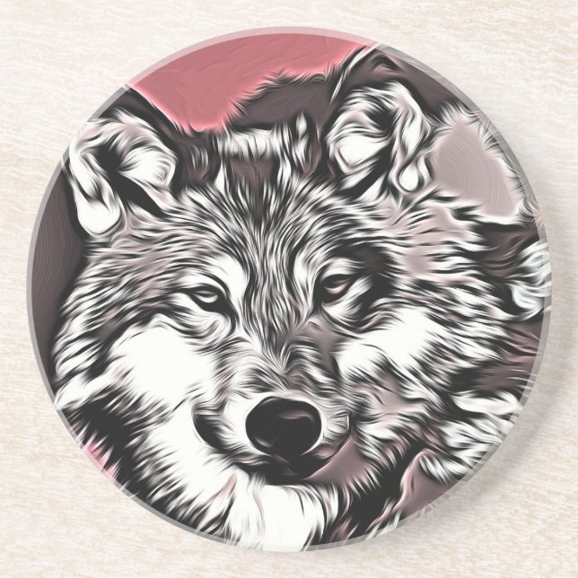 Wolf 2014-0964 drink coaster (Front)