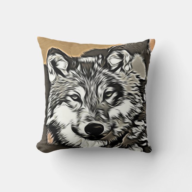 Wolf 2014-0966 throw pillow (Front)