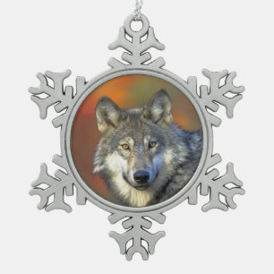 Wolf_2015_0302 Snowflake Pewter Christmas Ornament