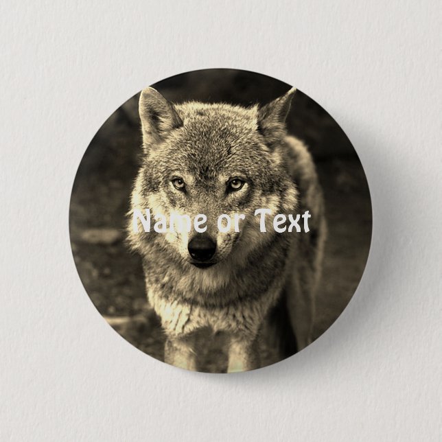 Wolf 215 pinback button (Front)