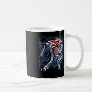 Wolf 4th Of July American Flag Howling Wolves Unde Coffee Mug