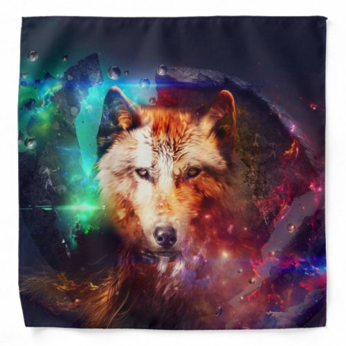 Wolf abstract painting bandana