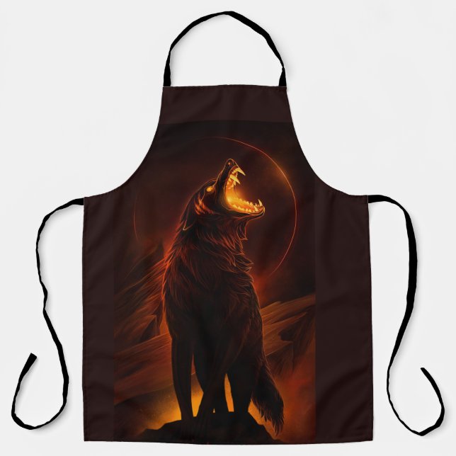  wolf All-Over Print Apron (Front)