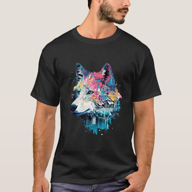 Wolf Alpha Animal World Predator Wild Nature Art T-Shirt (Front)