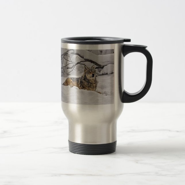 Wolf American Grey Wolf Travel Mug (Right)
