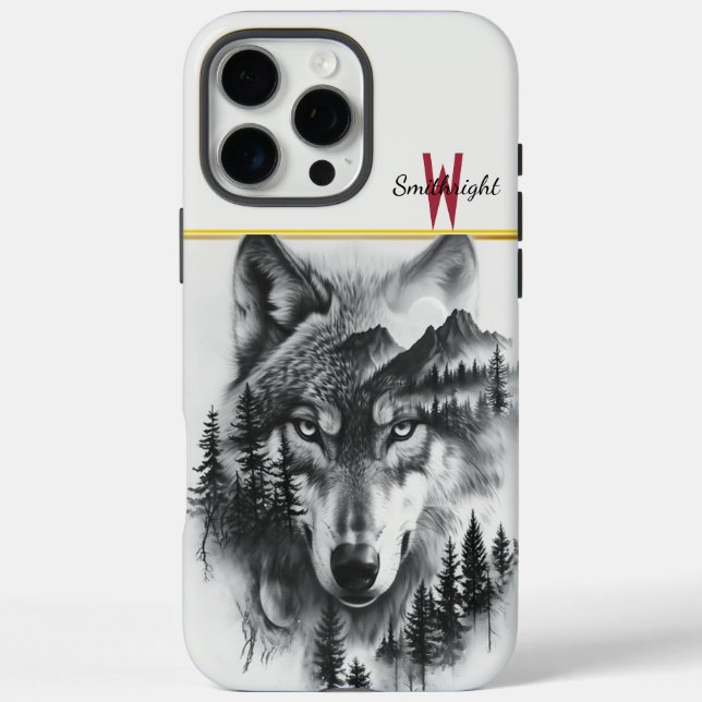 Wolf amid mountains and forest Case-Mate iPhone case (Back)