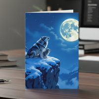 Wolf and Baby Cub Howling Father's Day