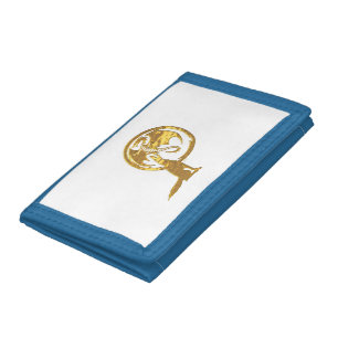 Wolf and Dragon gold white wallet blue trim