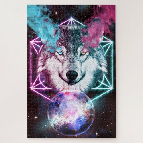 Wolf and Earth Jigsaw Puzzle