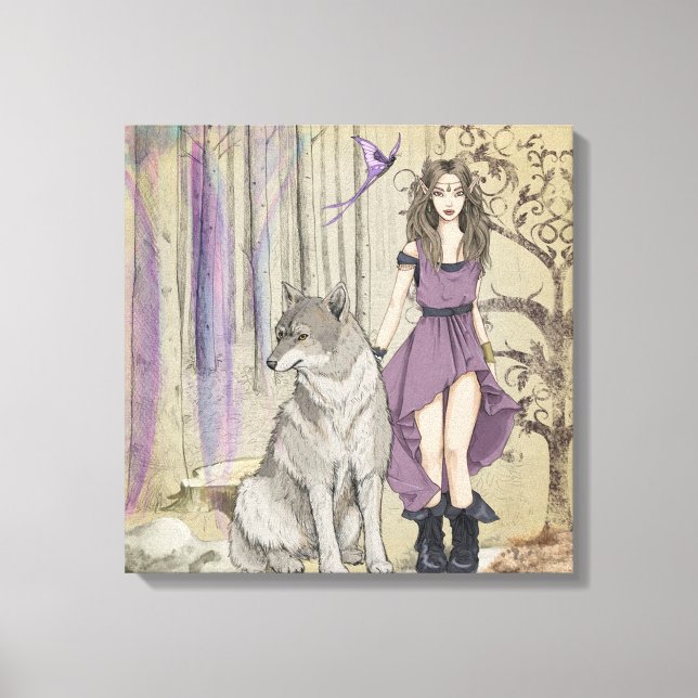 Wolf and Fairy Canvas Print (Front)