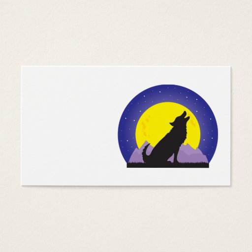 Customizable Wolf and Moon Business Cards