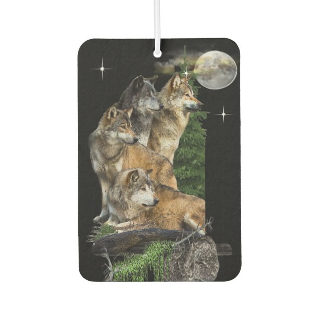 Wolf and Moon Air Freshener (Front)