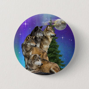 Wolf and Moon Button