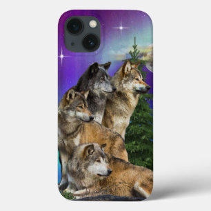 wolf and moon iPhone 13 case