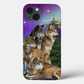 wolf and moon iPhone 13 case