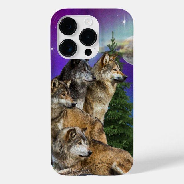 Wolf and Moon Case-Mate iPhone Case (Back)