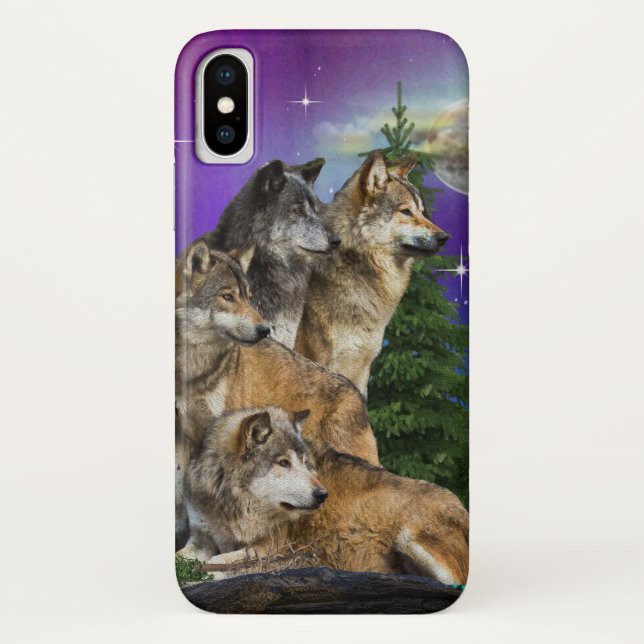 Wolf and Moon Case-Mate iPhone Case (Back)