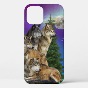 Wolf and moon iPhone 12 case