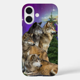 Wolf and Moon iPhone 16 Case
