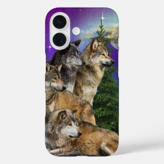 Wolf and Moon iPhone 16 Case