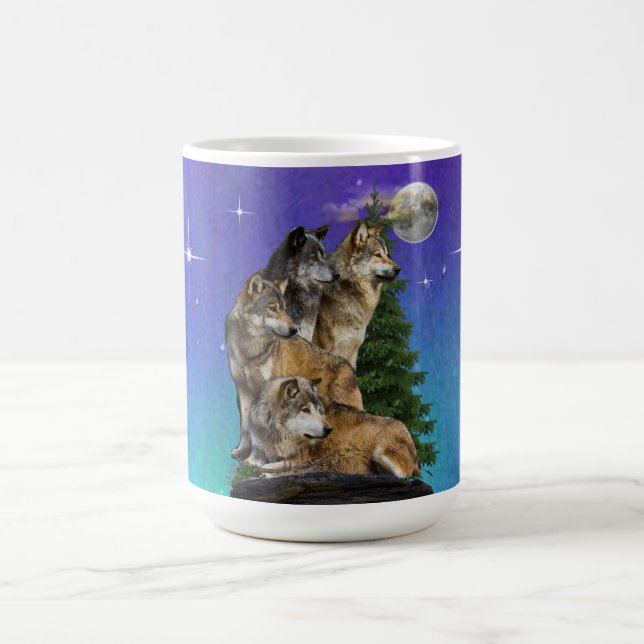Wolf and Moon Color Morph Mug (Center)