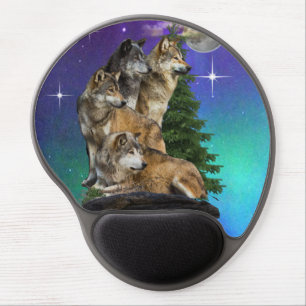 Wolf and Moon Gel Mouse Pad