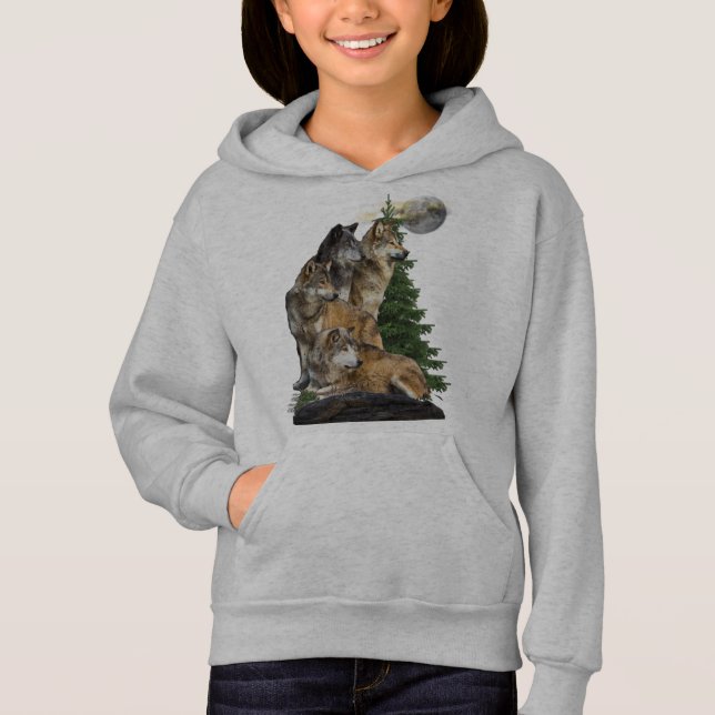 Wolf and Moon Hoodie (Front)